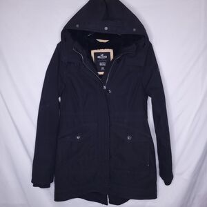 Hollister Black Hooded Pea Coat